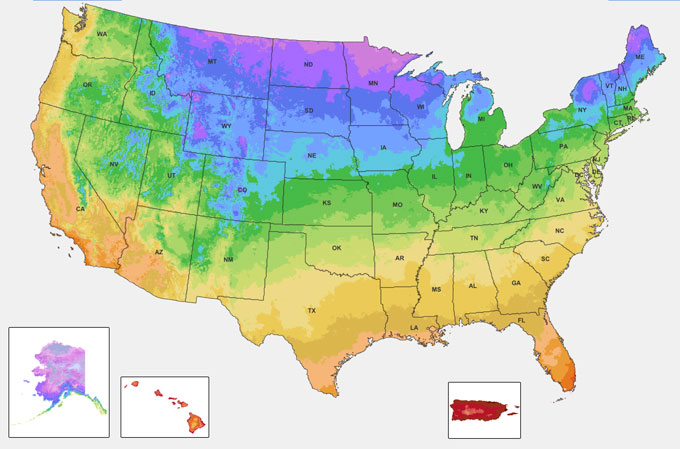 hardiness zone map